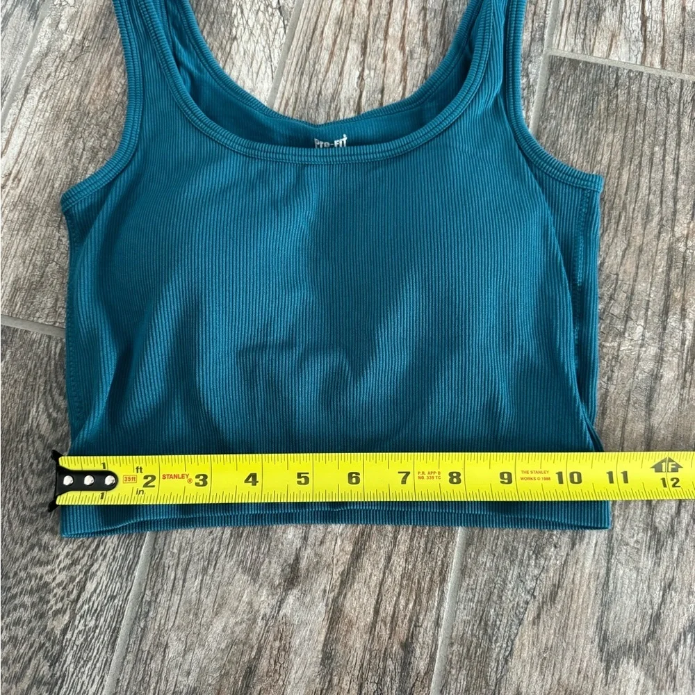 Pro-Fit seamless Teal Ribbed tank